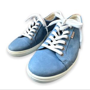 ECCO- Blue Suede/Leather Sneakers Size 39